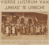 99327 Afbeelding van de ontvangst van de reünisten van de studentenvereniging Unitas Studiosorum Rheno-Traiectina (USR) ...